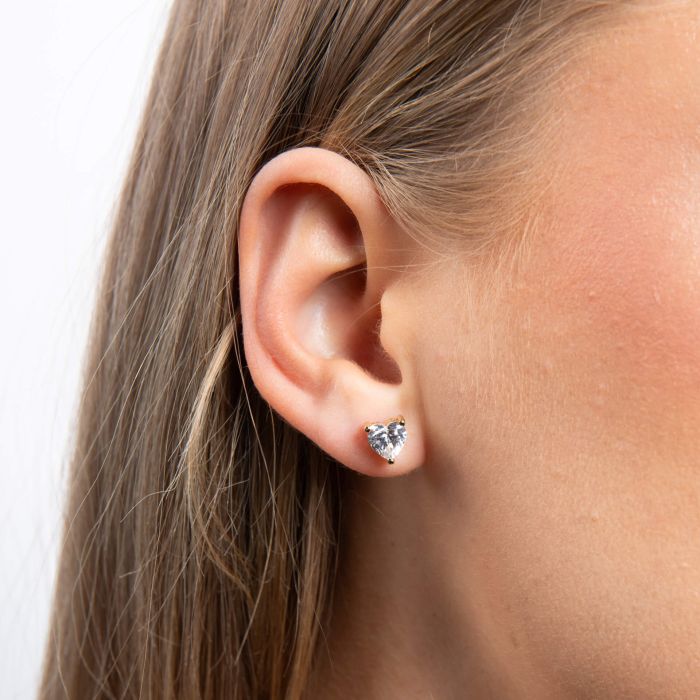 Diamonfire Solitär Ohrstecker Herz Zirkonia