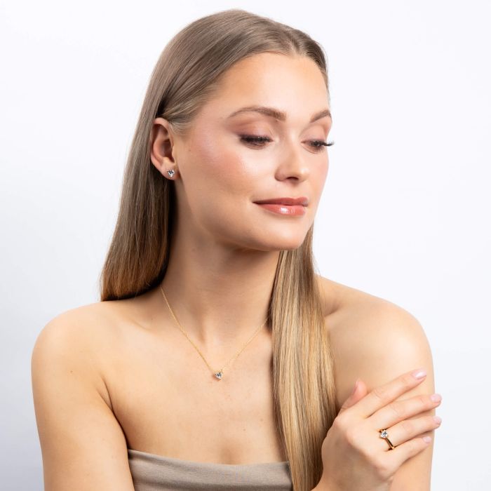 Diamonfire Solitär Ohrstecker Herz Zirkonia