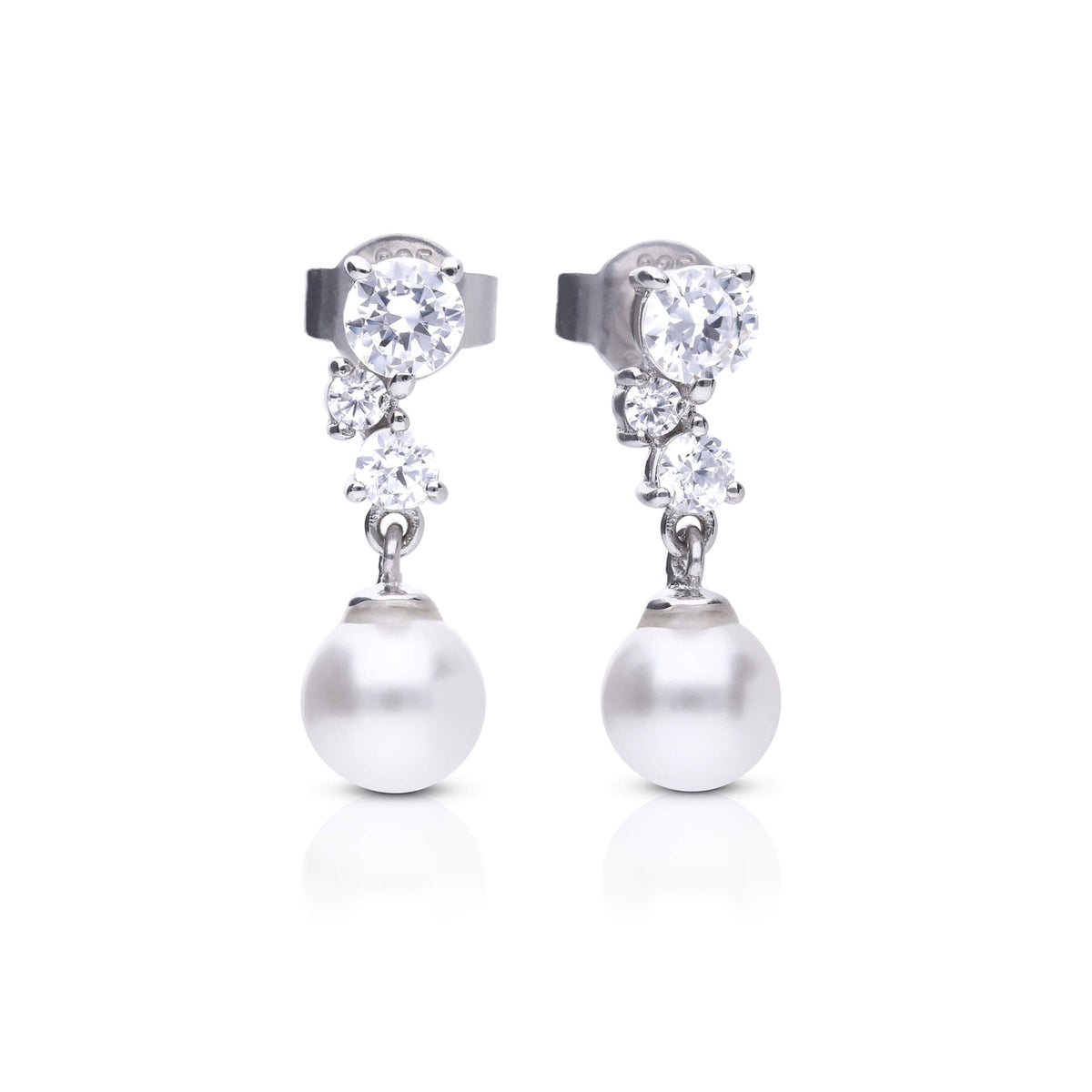 Diamonfire Shell-Perlen-Ohrhänger mit Zirkonia-Cluster