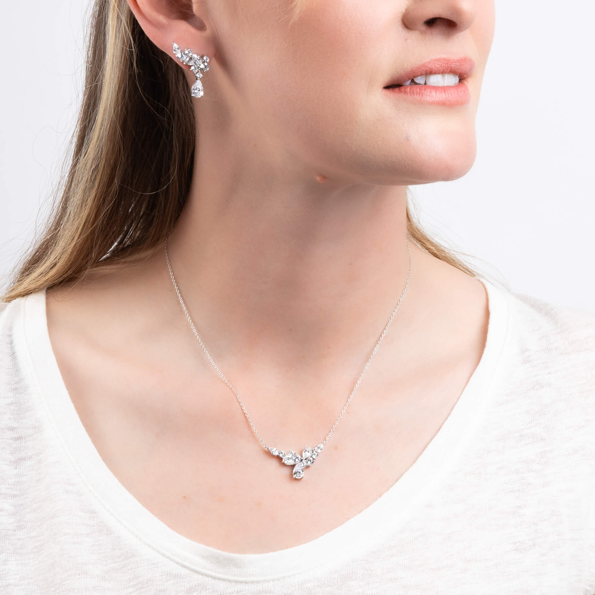Diamonfire Statement Multi-Cut Zirconia Cluster Necklace