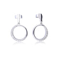 Diamonfire Half Pave Open Circle Earrings