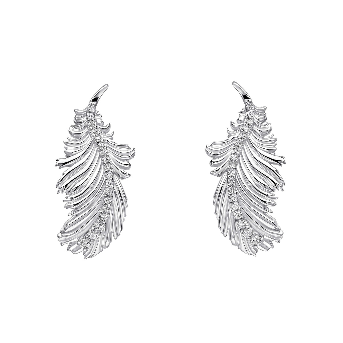 Laura Ashley Silberne Feder-Ohrstecker