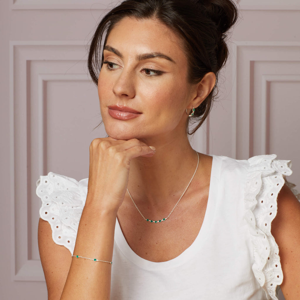 Laura Ashley Silver Thornage Flowers Station Bracelet