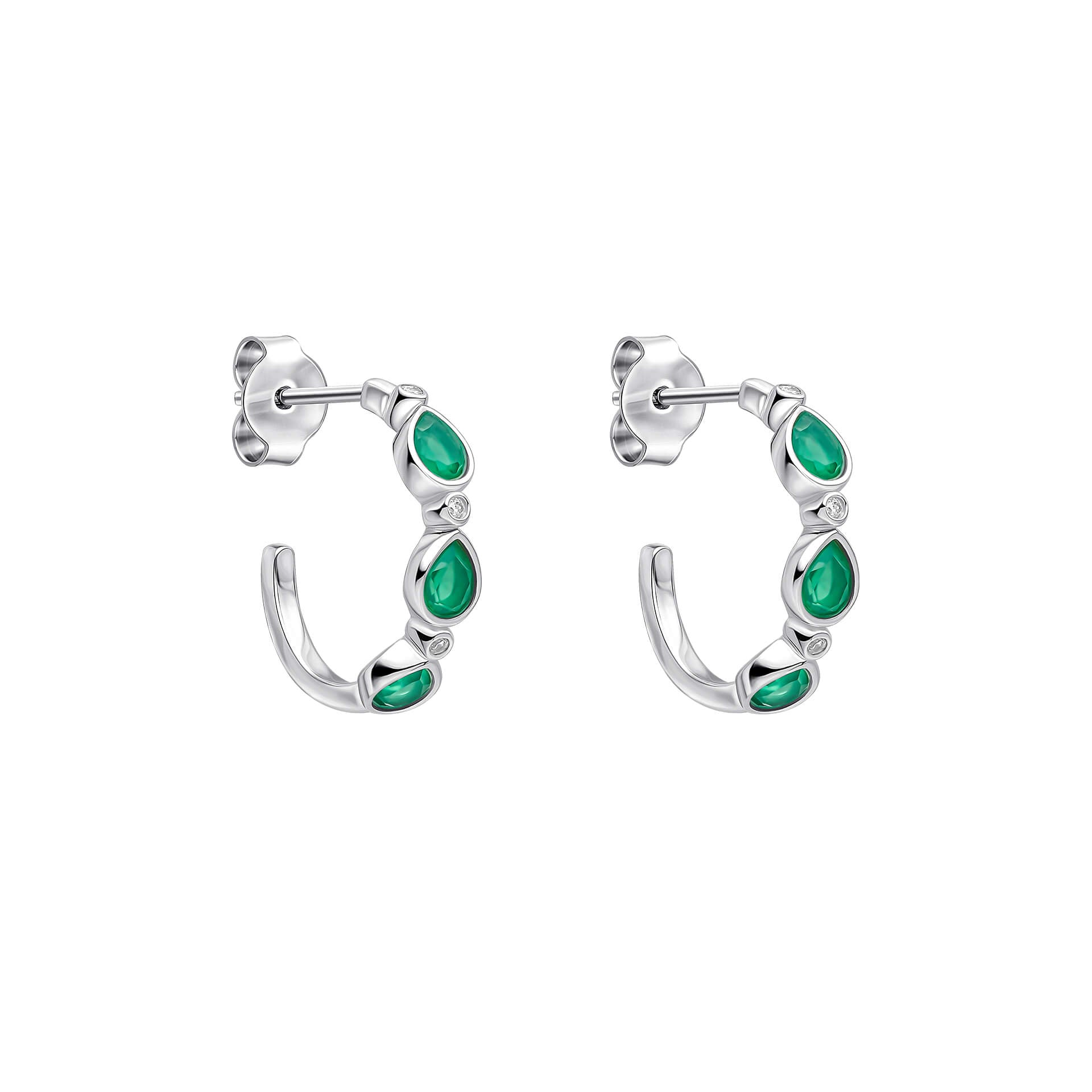 Laura Ashley Silver Thornage Flowers Hoop Earrings