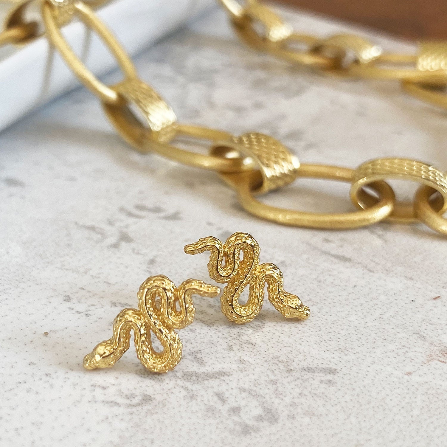 Medusa Mini Snake Stud Earrings