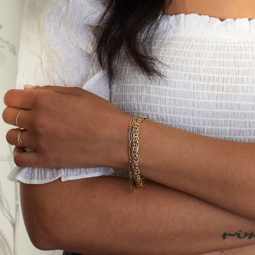 Elements Gold Elongated Link Bracelet
