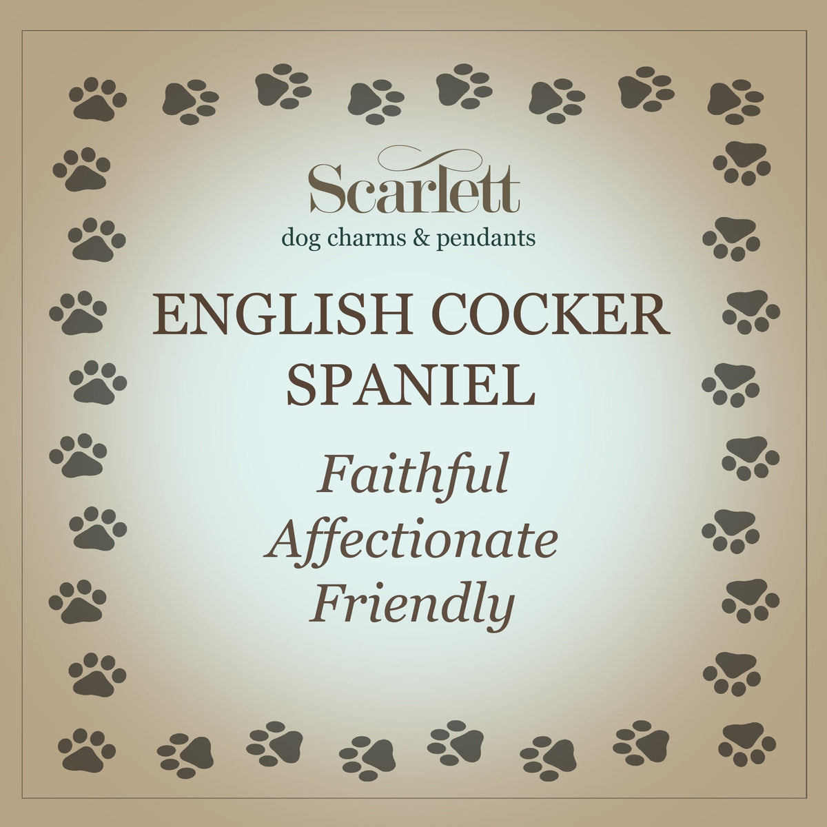 English Cocker Spaniel Personalised Silver Dog Tag Necklace