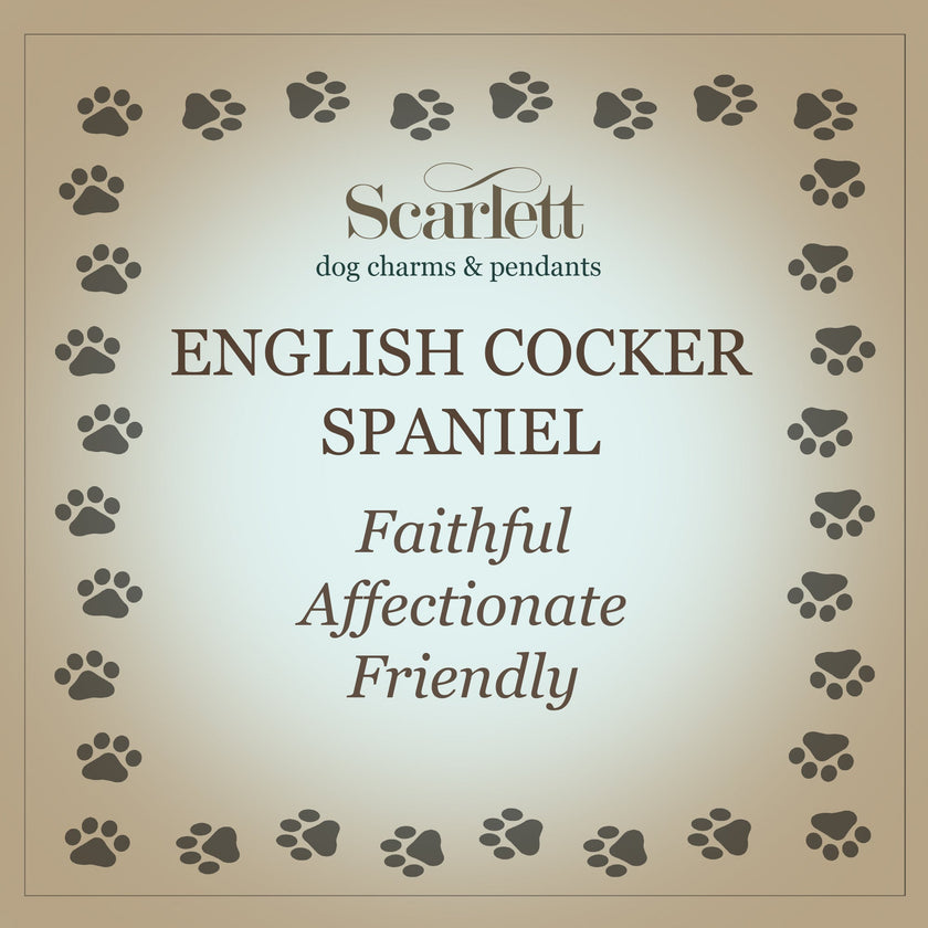 English Cocker Spaniel Personalised Silver Dog Tag Necklace