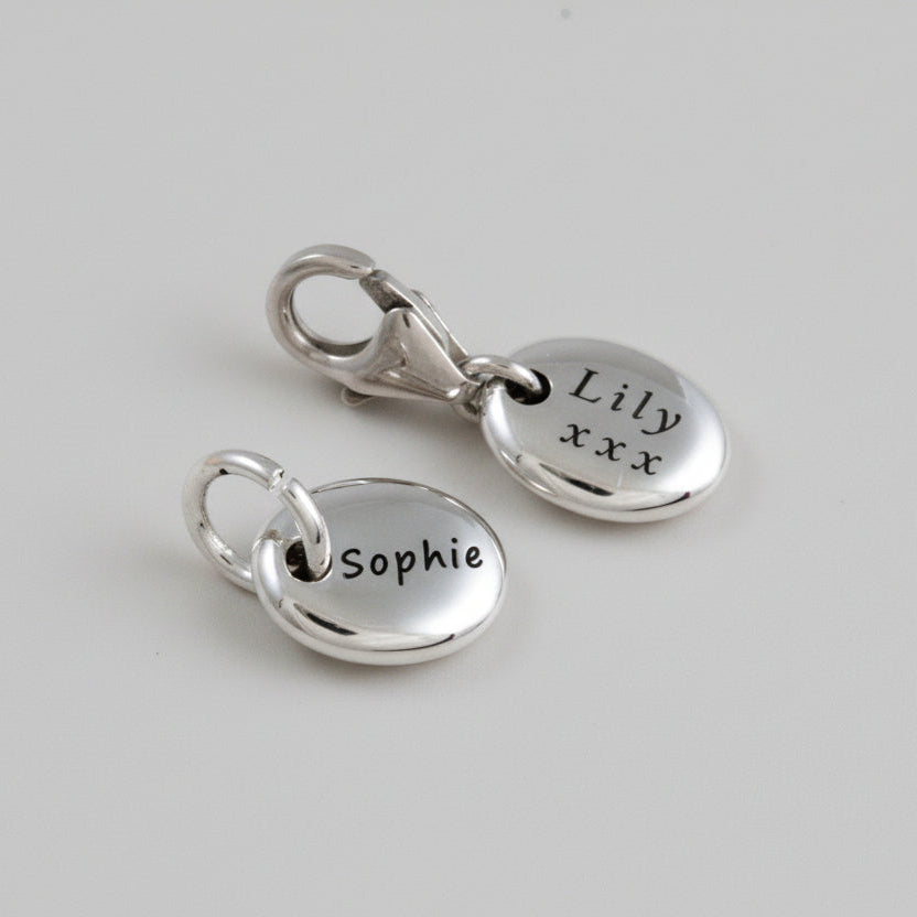 Pebble Personalised Silver Charm