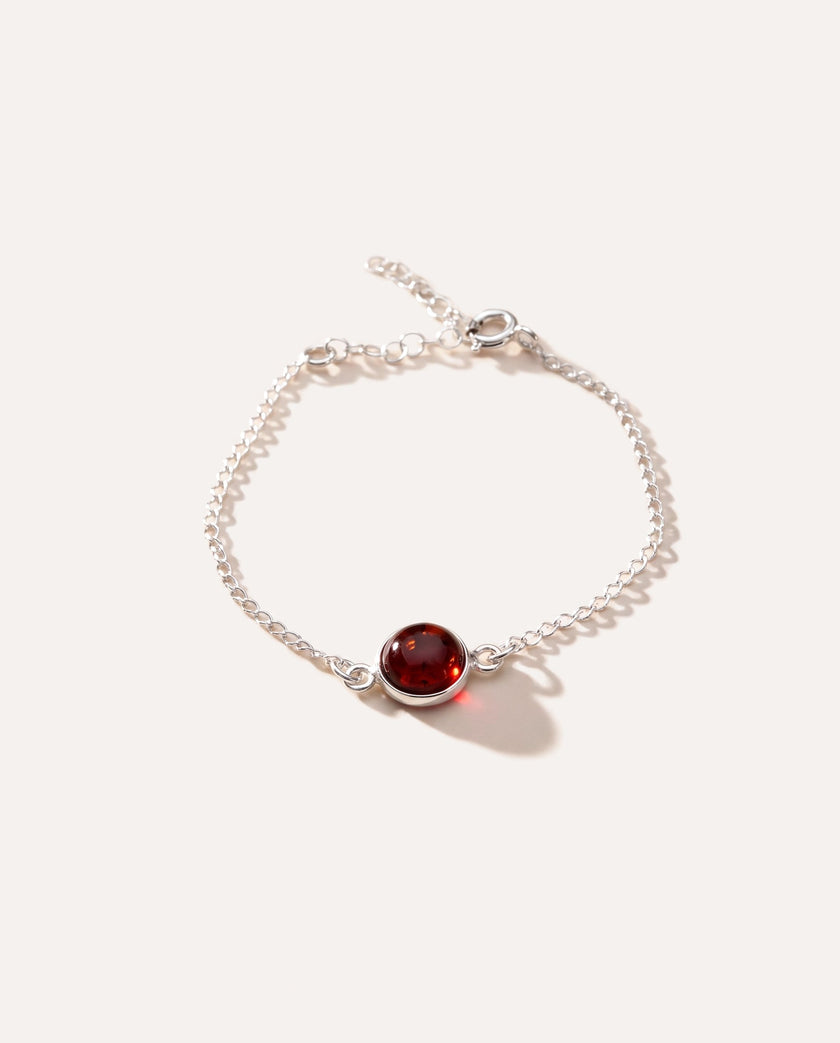 Bracciale a catena con maglie ESSENTIALS color ambra ciliegia