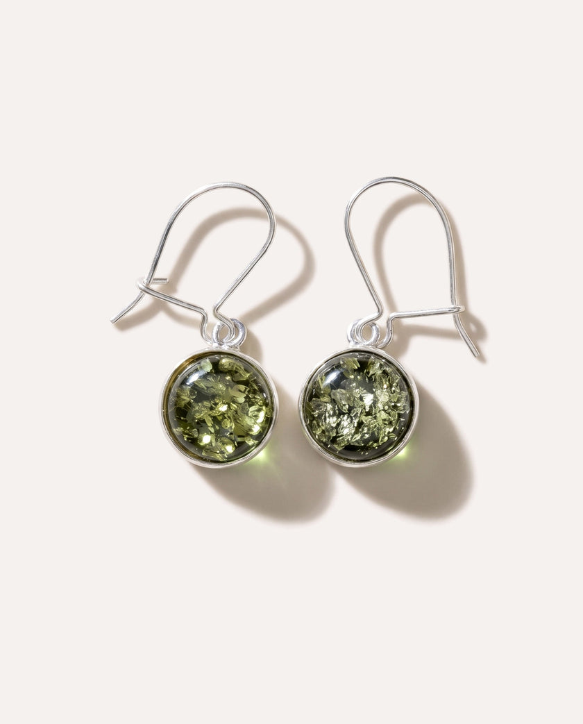 Orecchini a goccia ESSENTIALS ambra verde