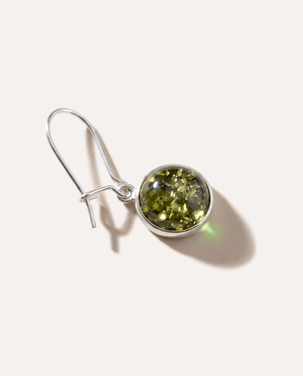 Orecchini a goccia ESSENTIALS ambra verde
