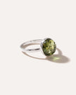 ESSENTIALS Green Amber Solitaire Ring