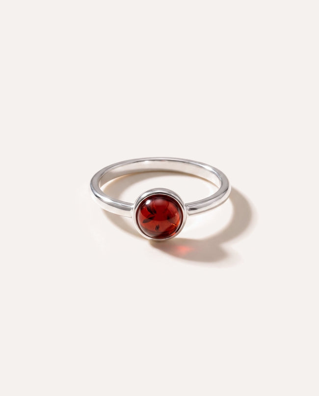 ESSENTIALS Mini Cherry Red Amber Stacking Ring