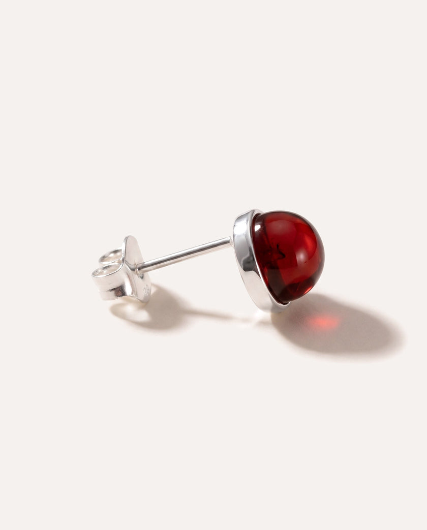 Orecchini a lobo ESSENTIALS Mini color rosso ambra