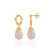 Moirai Twisted Loop Earrings Rose Quartz