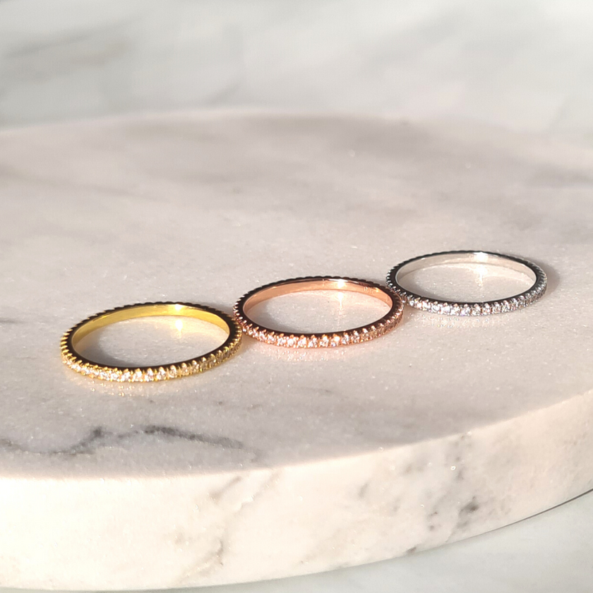 Thin Full Eternity Ring (1.2 mm) in Rose Gold