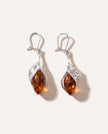 Fancy Top Cognac Amber Earrings