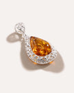 Pendentif Gouttelette Ambre Cadre Filigrane