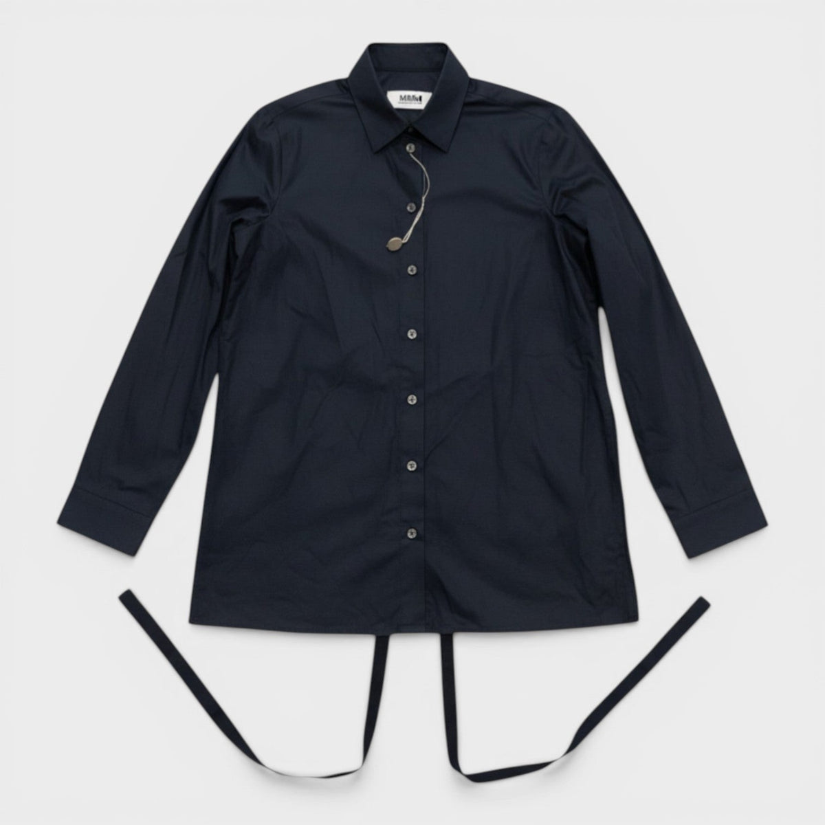 Long Sleeve Buttoned Shirt Dark Navy Black