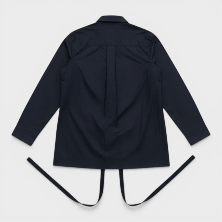 Long Sleeve Buttoned Shirt Dark Navy Black