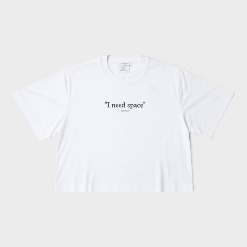 Thick Need Space Crop Tee White