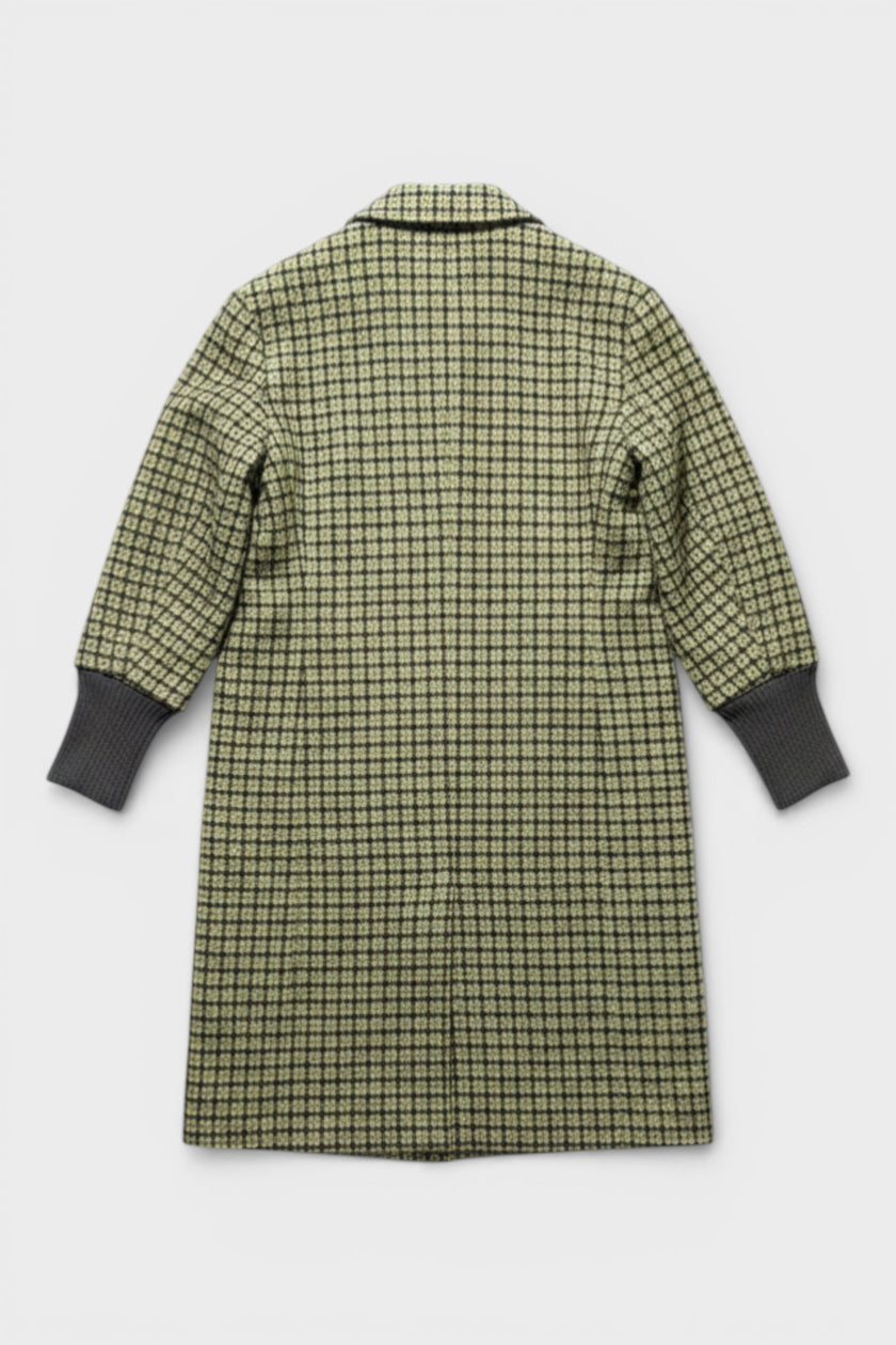 Checked Coat Jacket Green