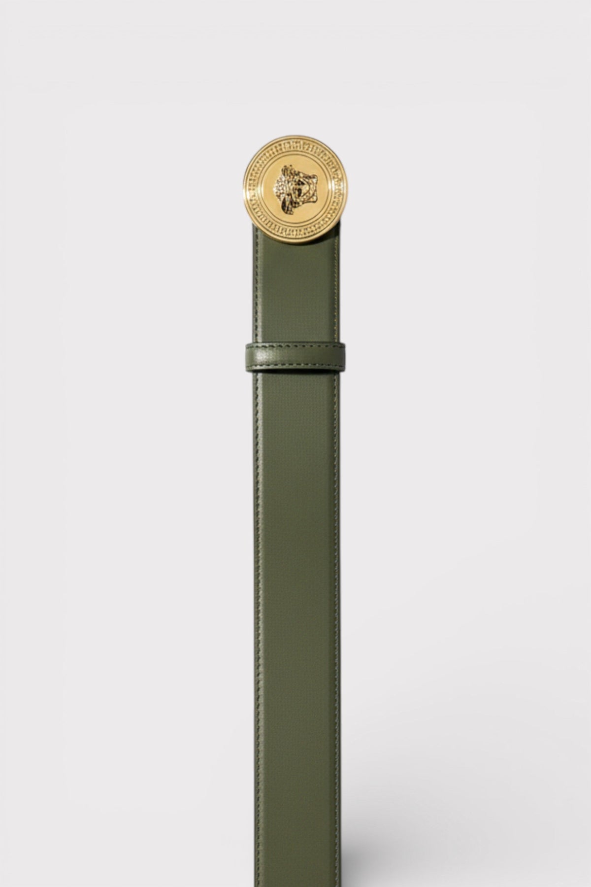 Logo Medusa Belt Calf Leather Olive Black