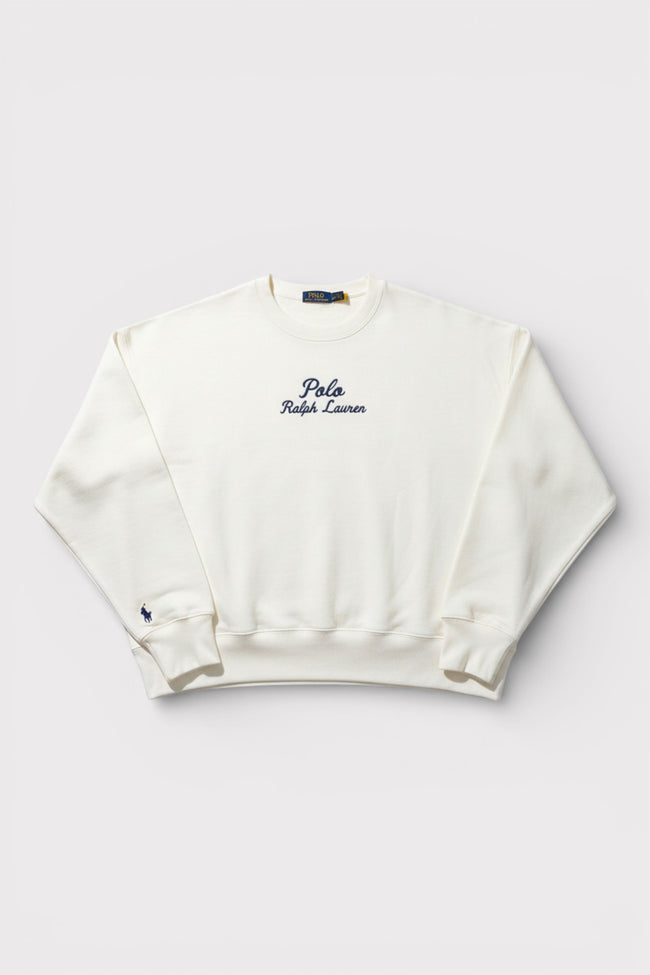 Polo Ralph Lauren Embroidered Logo Fleece Crewneck White