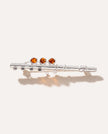 Amber & Silver Flute Brooch