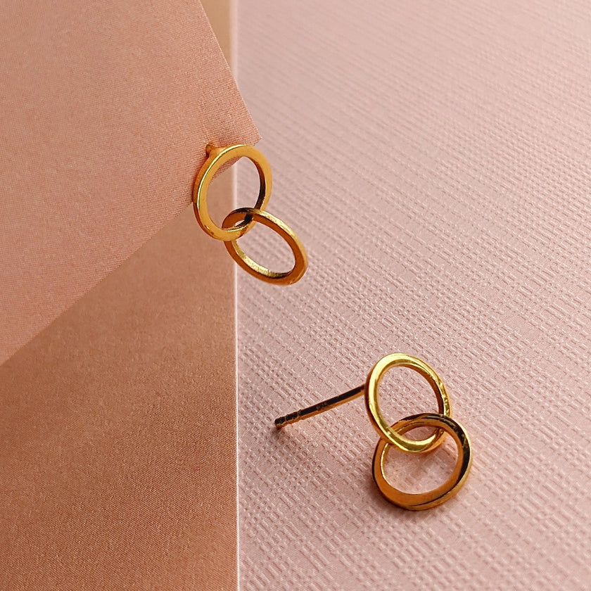 Forever Rings Simple Gold Stud Earrings