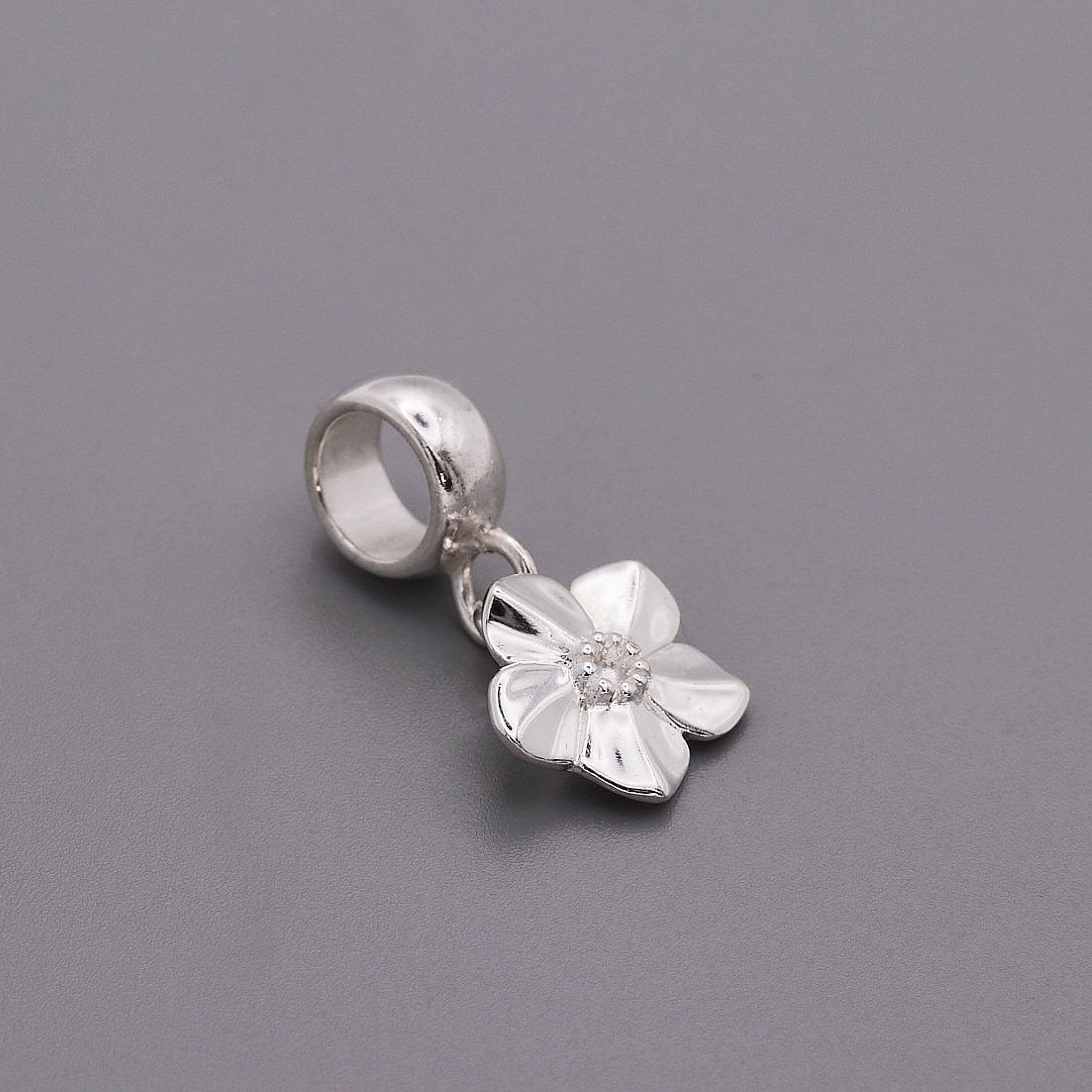 Forget-Me-Not Flower Personalised Silver Charm