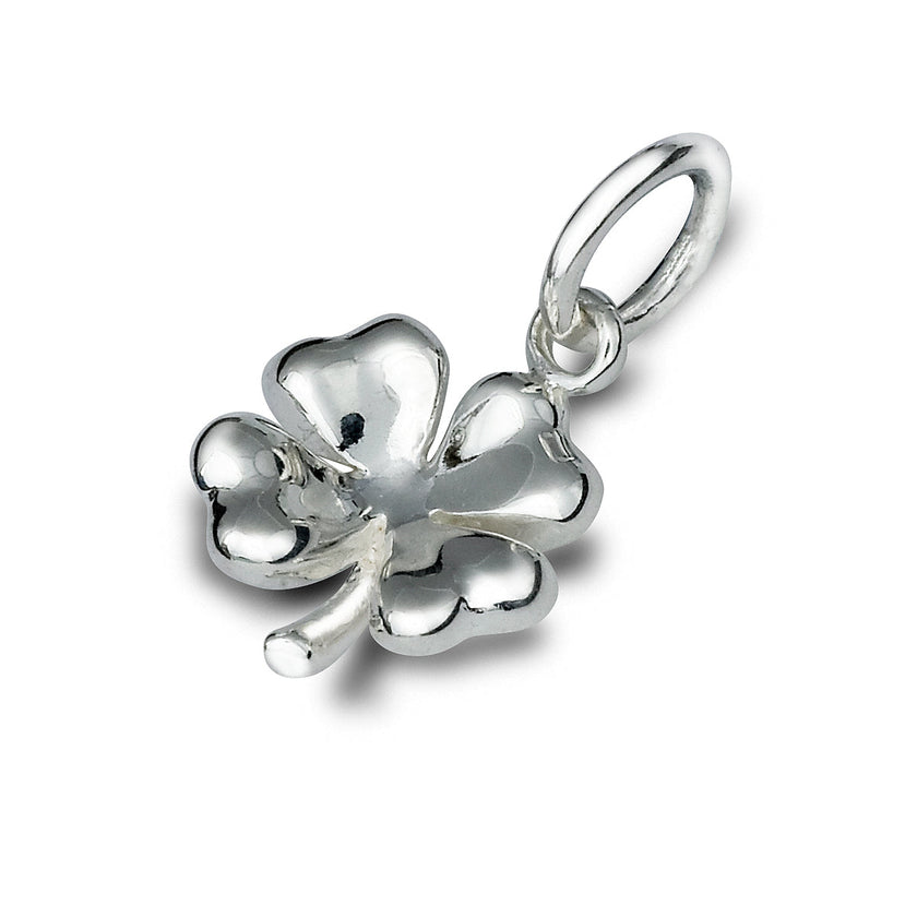 Dije de plata trébol de cuatro hojas