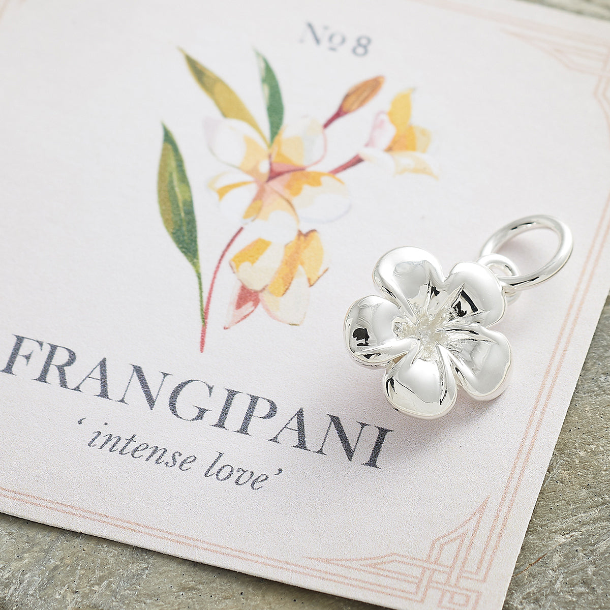 Frangipani-Blüten-Silberanhänger