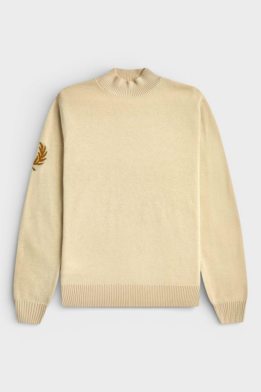 Laurel Wreath Mock Neck Jumper Oatmeal