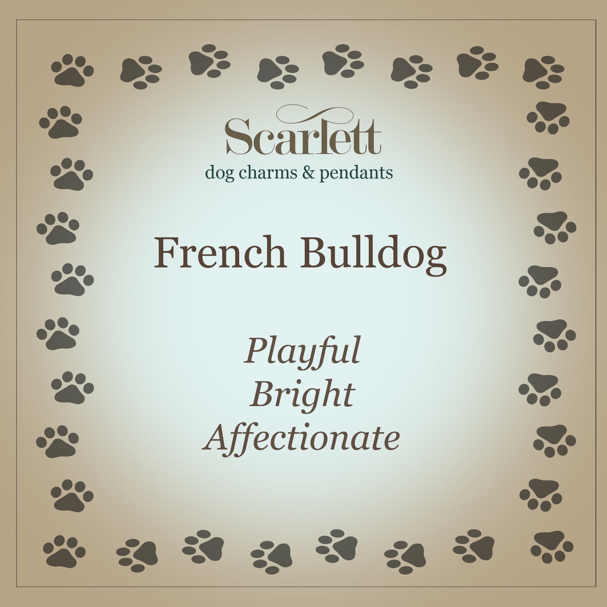 French Bulldog Silver Dog Charm Bracelet