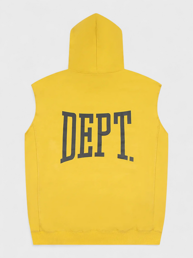 Gallery Dept. Gym Cut Off Sleeveless Hoodie Yellow