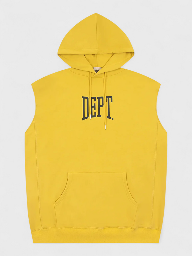 Gallery Dept. Gym Cut Off Sleeveless Hoodie Yellow