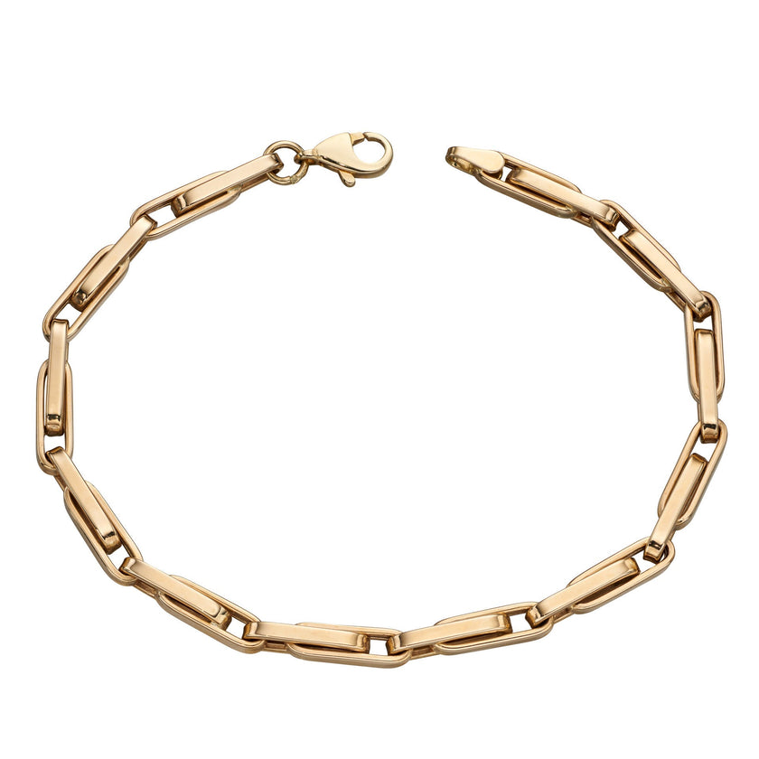 Elements Gold Long Flat Links Bracelet