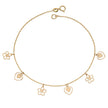Elements Gold Heart and Flower Charm Bracelet