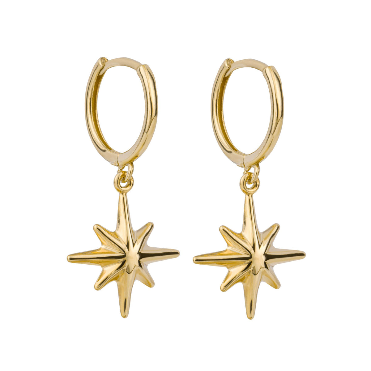 Elements Gold Starburst Charm Hoepeloorbellen