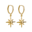 Elements Gold Starburst Charm Hoepeloorbellen