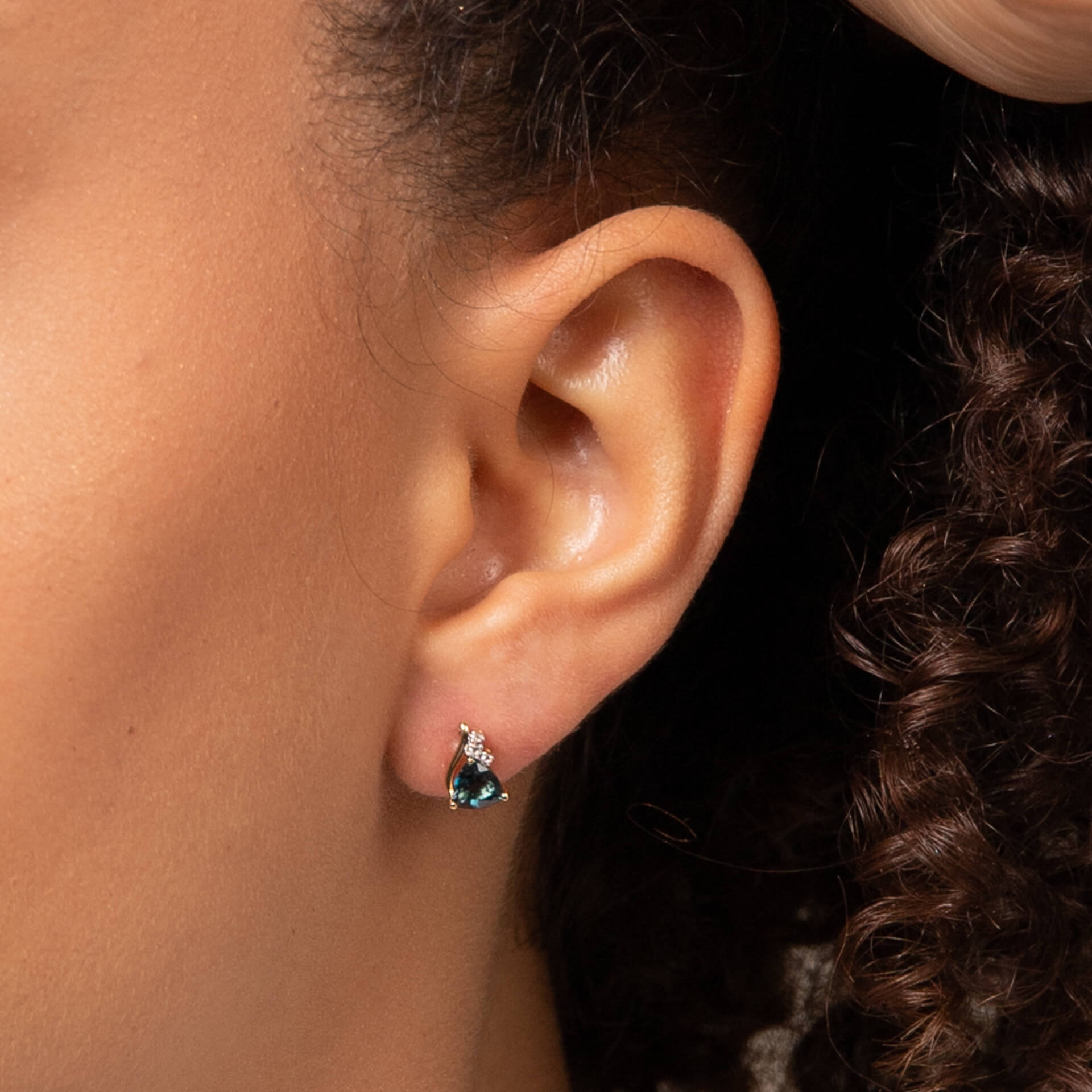 Elements Gold Trillion Semi-Precious Stud Earrings