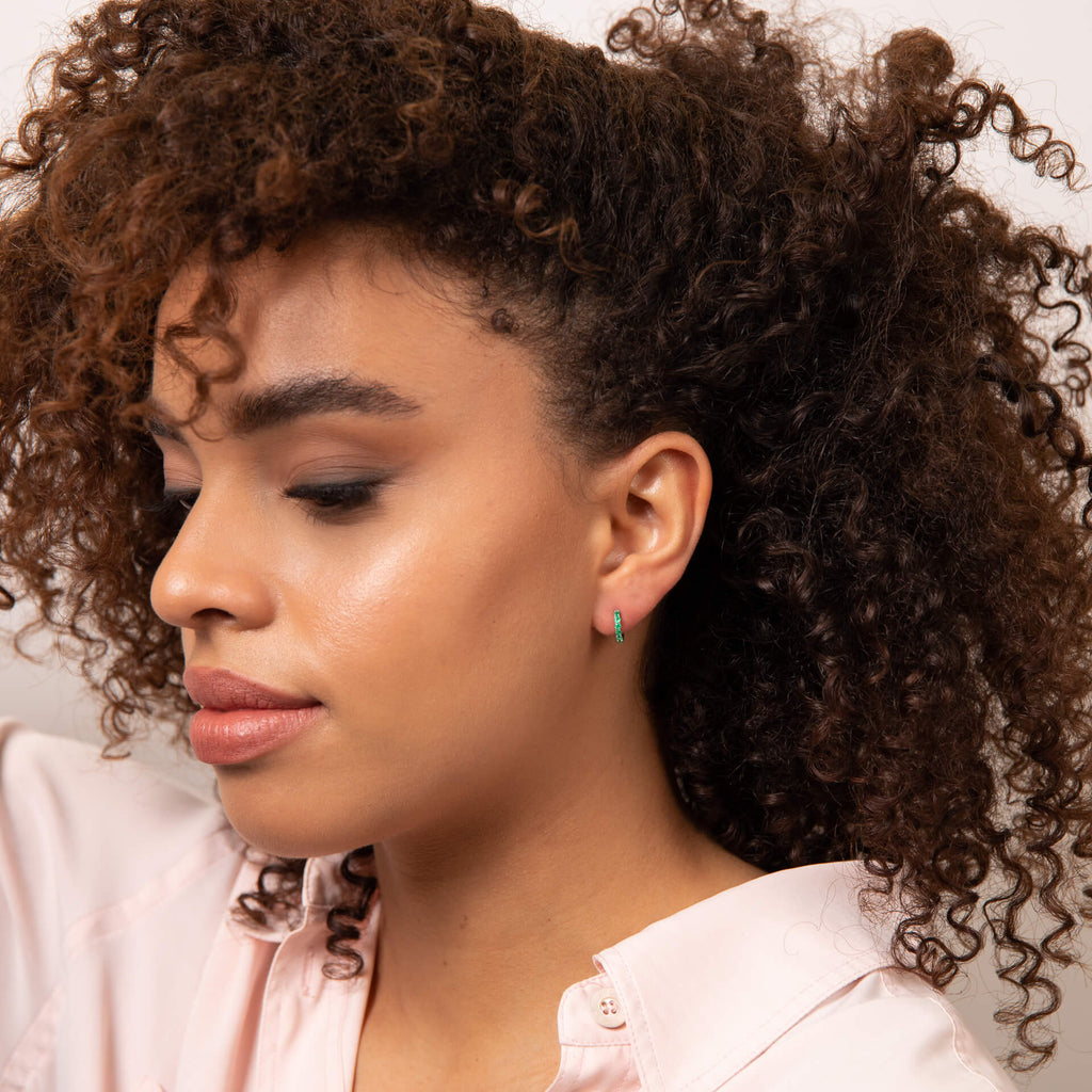 Elements Gold Precious Stone Hoop Earrings