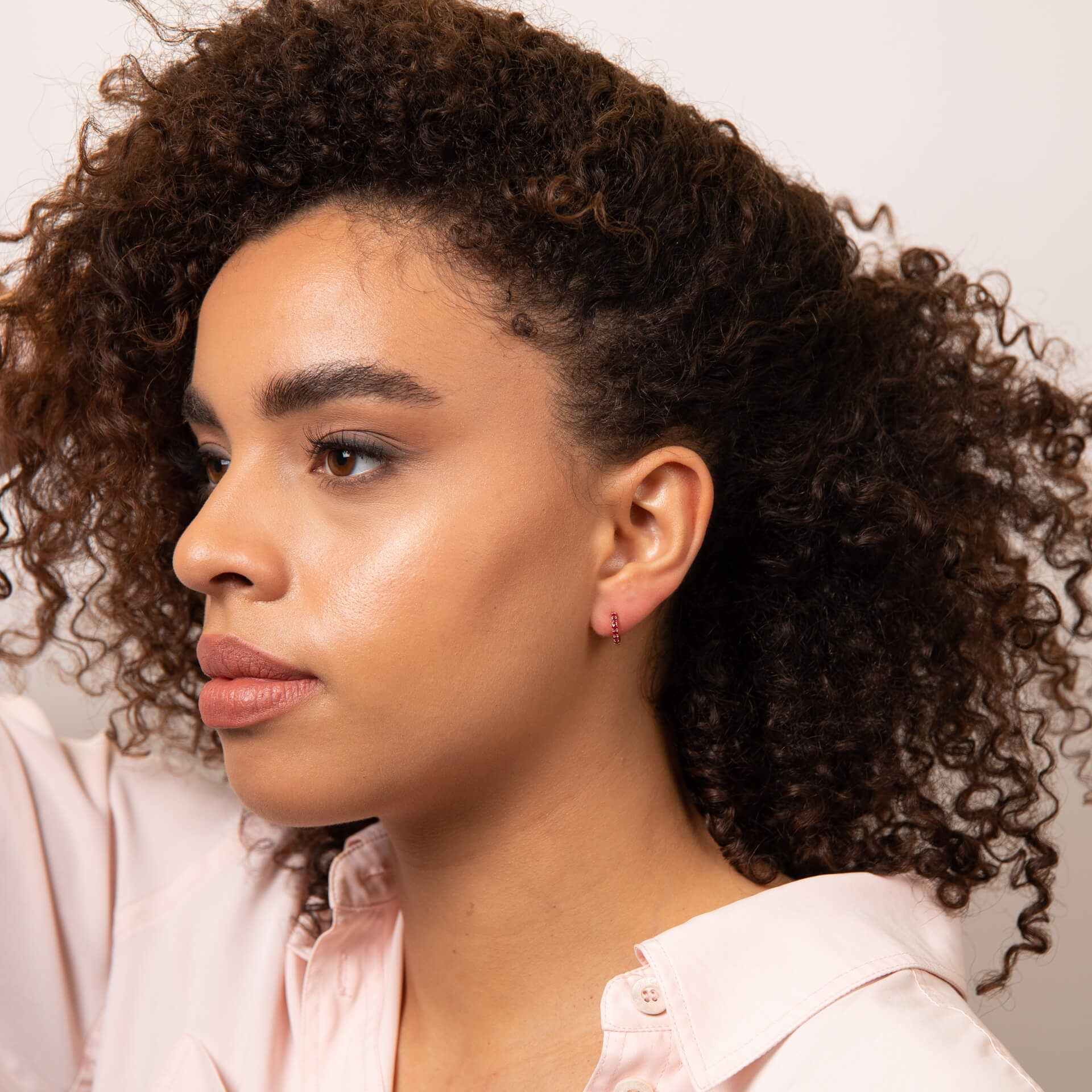 Elements Gold Precious Stone Hoop Earrings