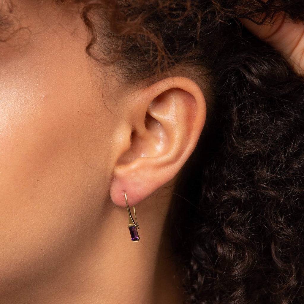 Elements Gold Elongated Semi-Precious Hook Earrings