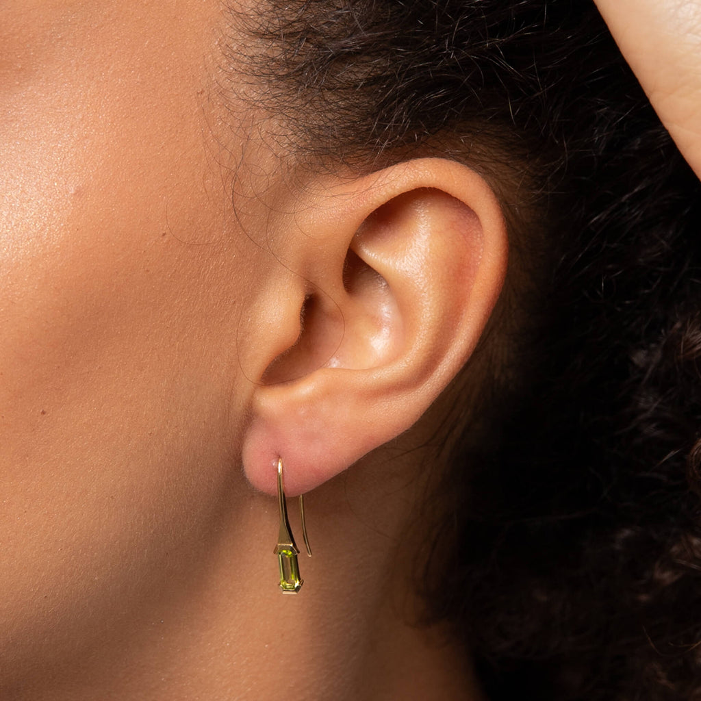Elements Gold Elongated Semi-Precious Hook Earrings