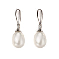 Elements Gold Freshwater Pearl and Diamond Drop Earrings