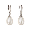 Elements Gold Freshwater Pearl and Diamond Drop Earrings