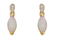 Elements Gold Opal Drop Earrings with Diamond